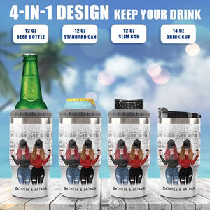 Accepeer Personalized Can Cooler – “Friends & Alcohol” Custom Gift for Bestie, Fun Drinkware