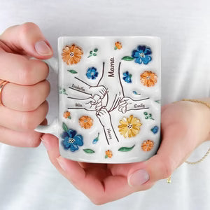 Accepeer | The Heartfelt Embrace Mug - Personalized 3D 'Hold My Hand' Gift for Mom
