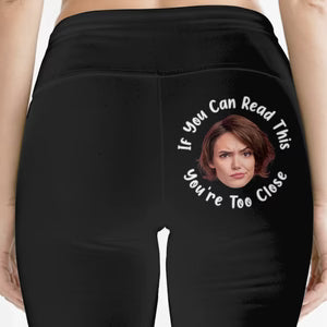 Accepeer Custom Women’s Leggings – Personalized “Eyes Up Here” Photo Gift for Wife & Anniversary