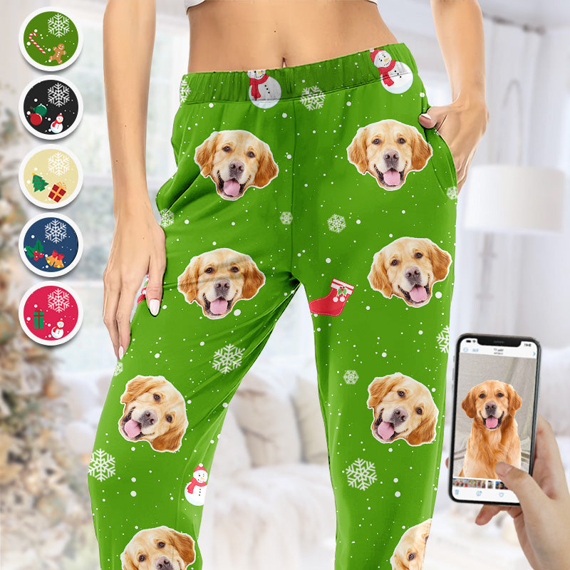 Accepeer Custom Photo Me & My Pets - Dog & Cat Personalized Photo Pajama Pants - New Arrival, Christmas Gift For Pet Owners