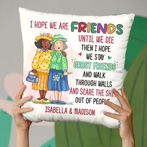 Accepeer Personalized Bestie Pillow – Custom Gift “We Will Be Friends Until We’re Old” for Sisters & BFs