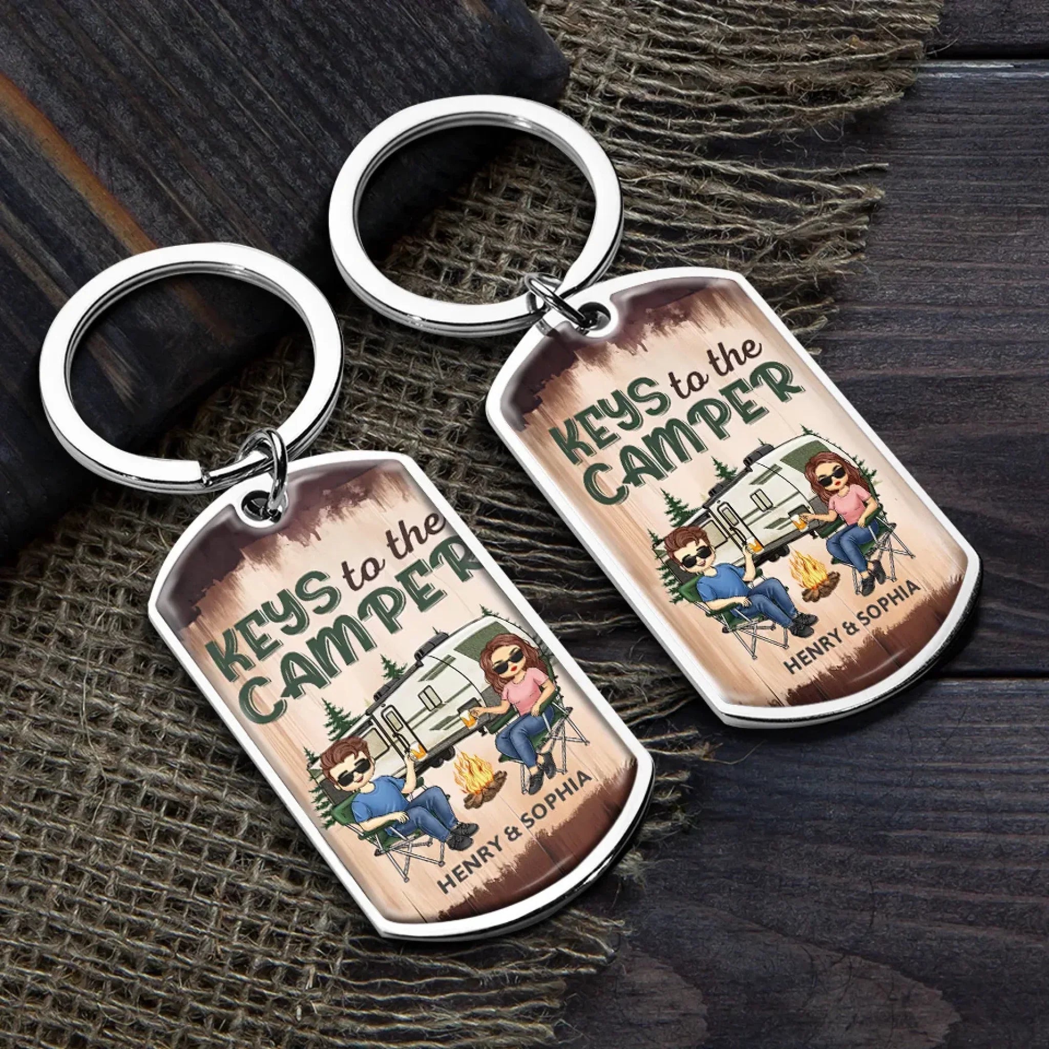 Accepeer | The Adventure Together Keychain: Personalized Camper Keys for Couples