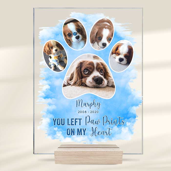 Accepeer | The Eternal Paw Print Plaque: Personalized Memorial for Beloved Pets
