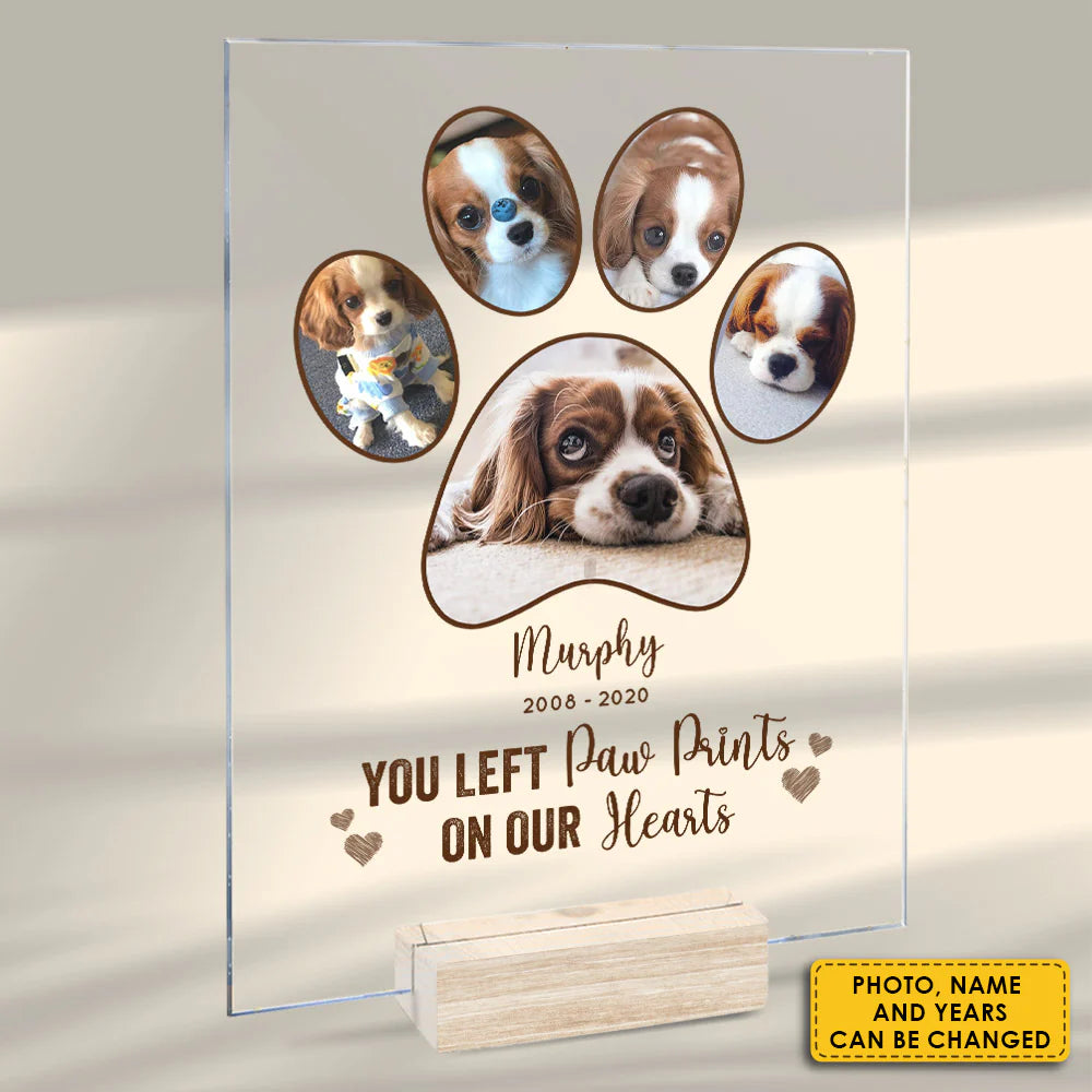Accepeer | The Eternal Paw Print Plaque: Personalized Memorial for Beloved Pets