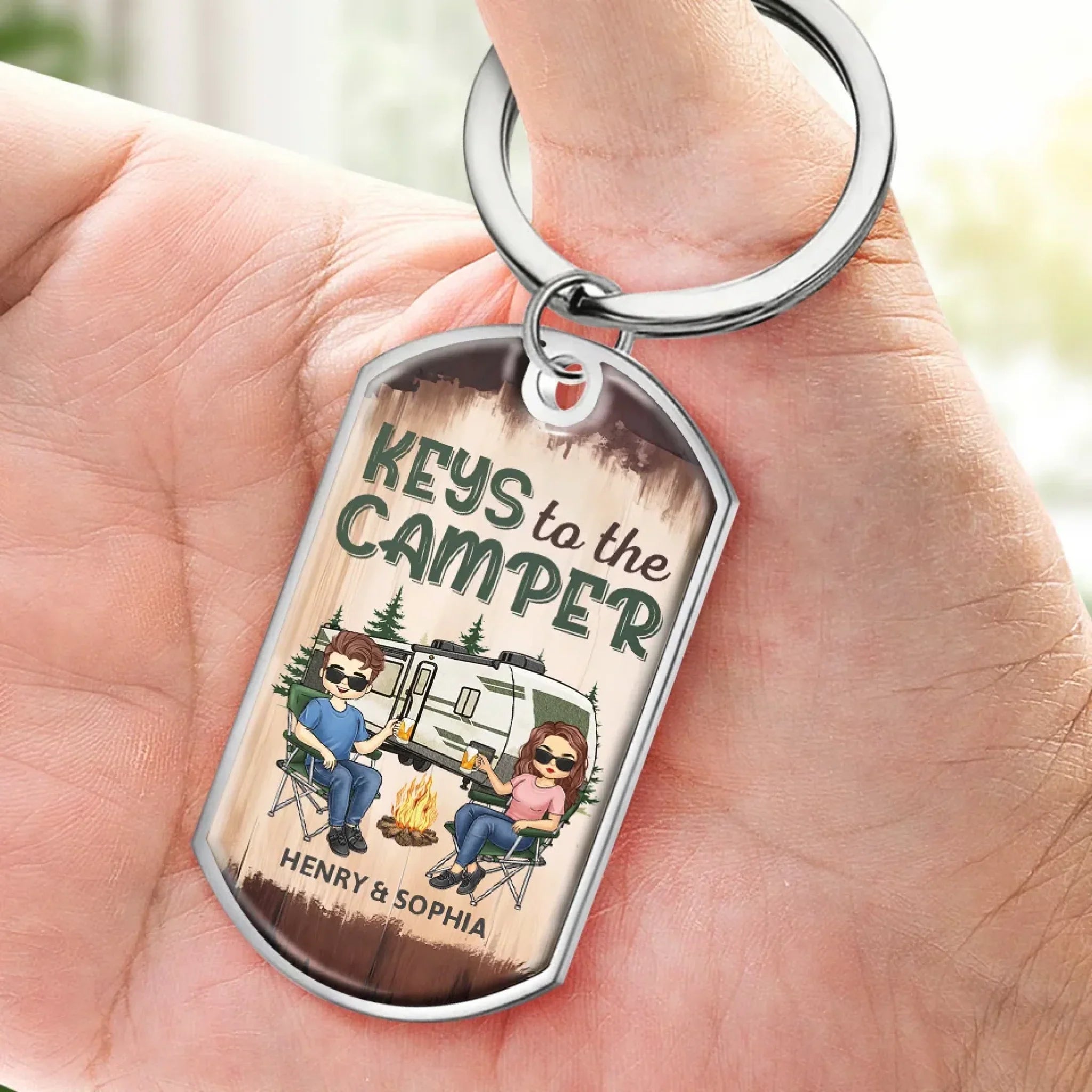 Accepeer | The Adventure Together Keychain: Personalized Camper Keys for Couples