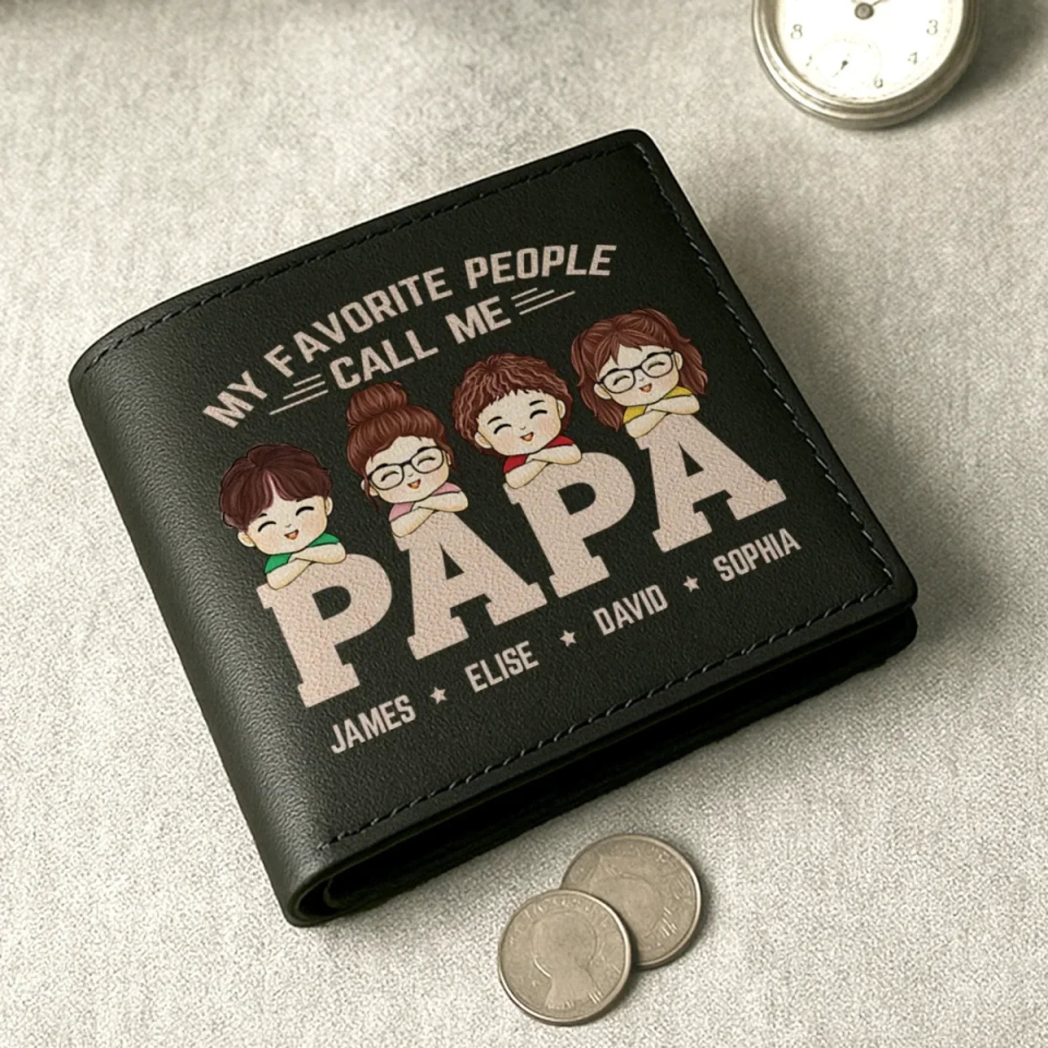 Accepeer Papa Wallet Personalized The Father’s Day Gift He’ll Actually Use